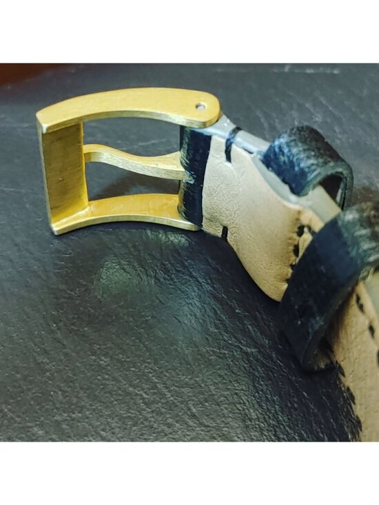 Uniform Wares Gold Watch Lugless Silhouette M35 Swiss Black Calf Leather Strap main image 4